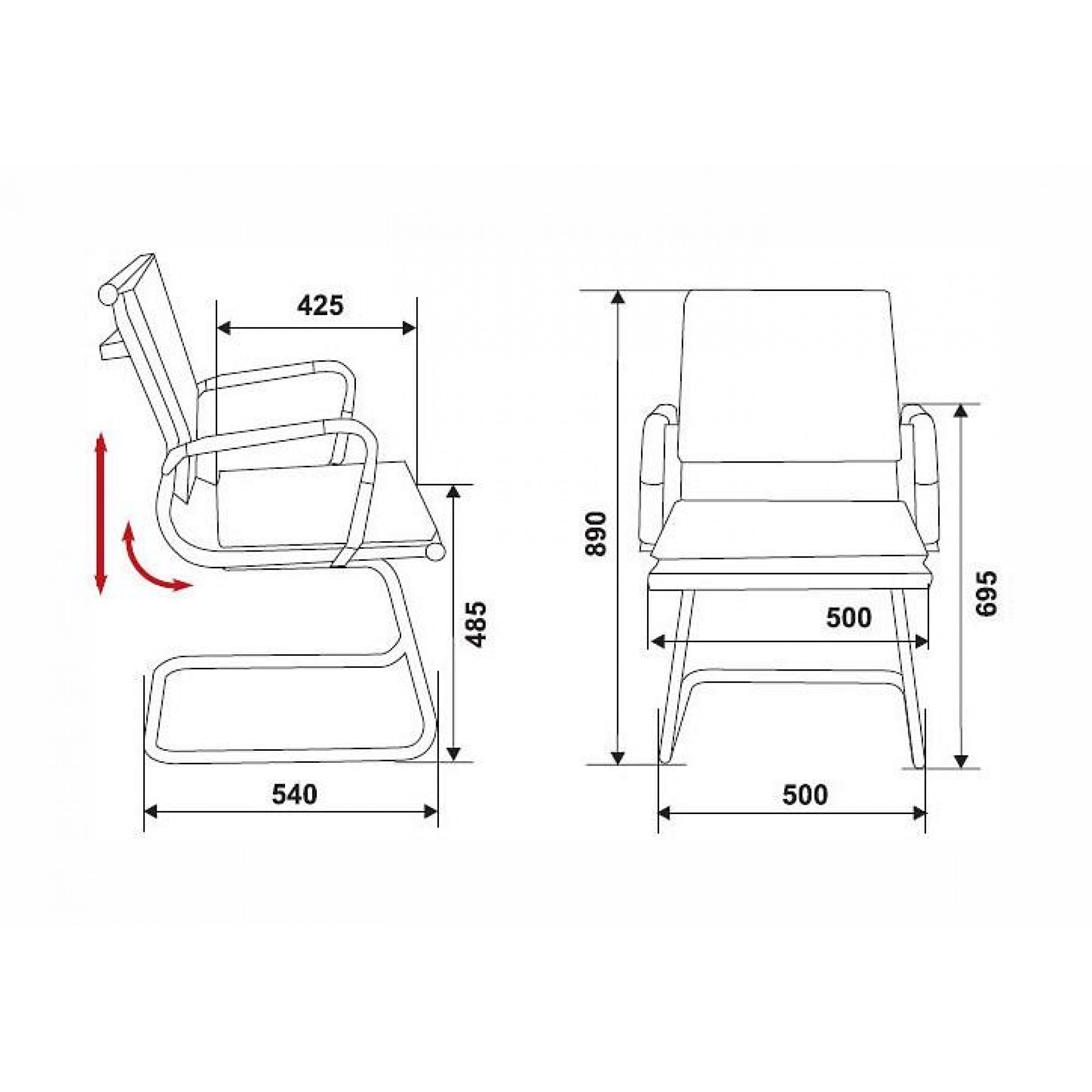 Стул Бюрократ CH-993-low-v    BUR_CH-993-Low-V_gold