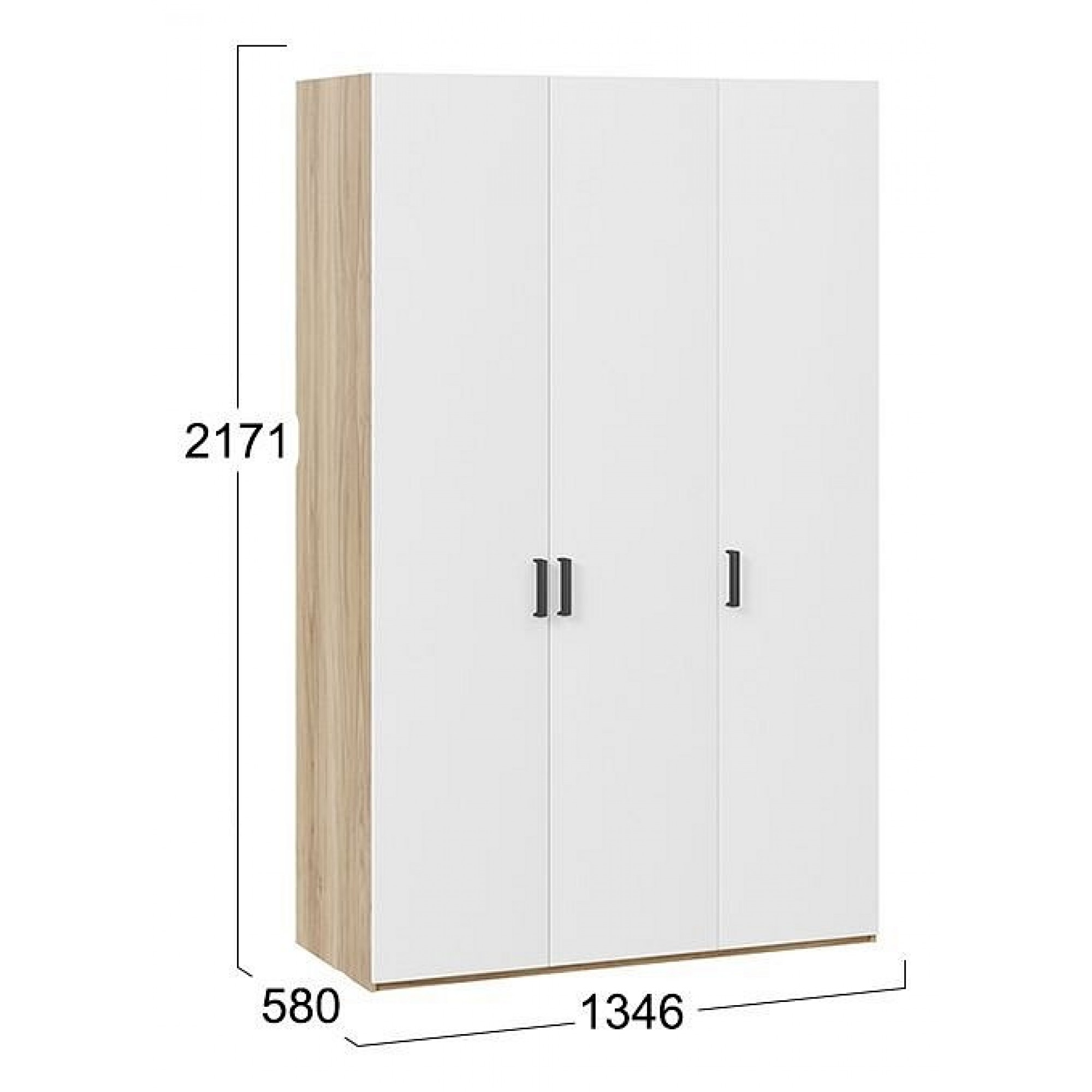Шкаф платяной Рико СМ-340.07.431 белый 1346x580x2171(TRI_217789)