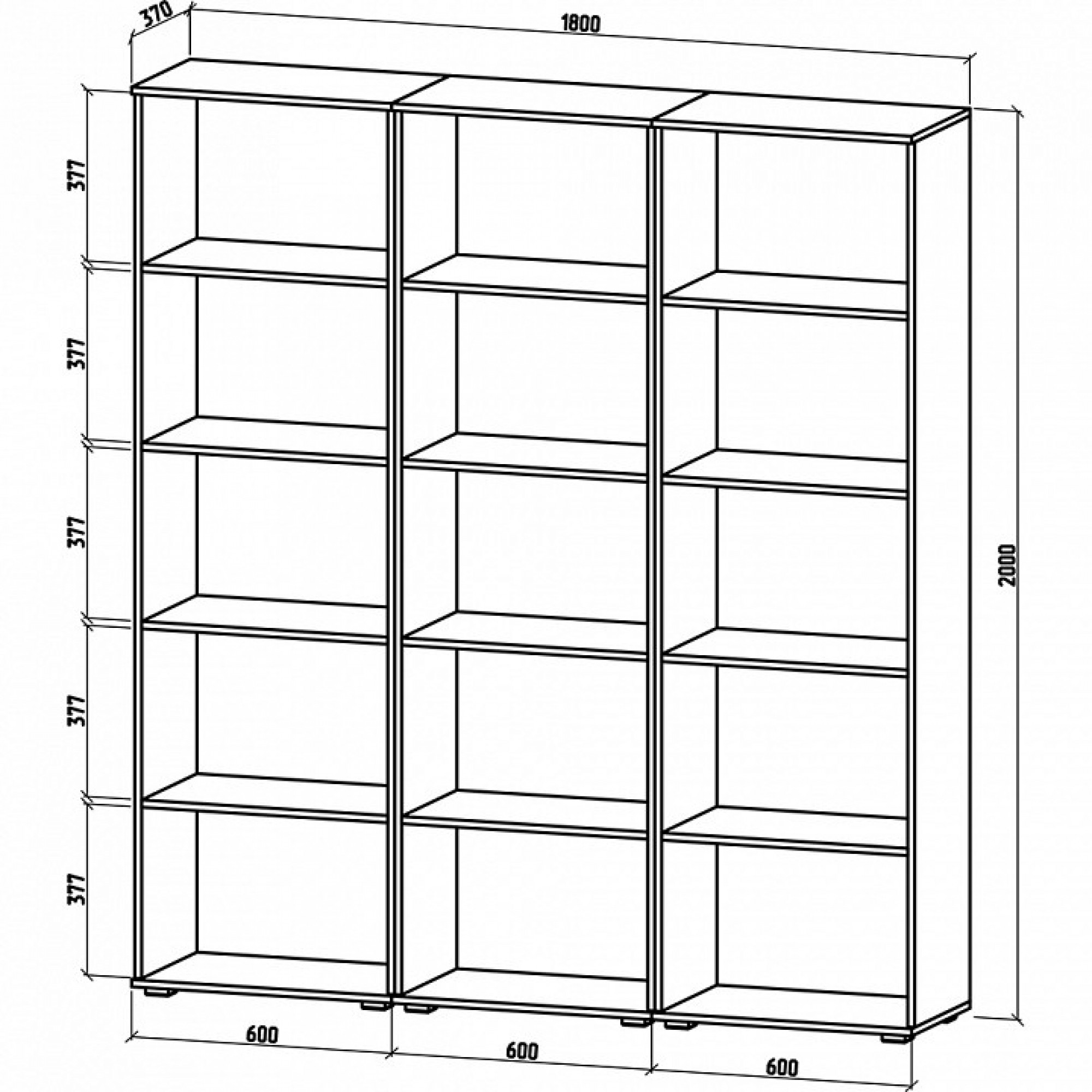 Стеллаж комбинированный Тунис-6    MAS_STT-6-DAT