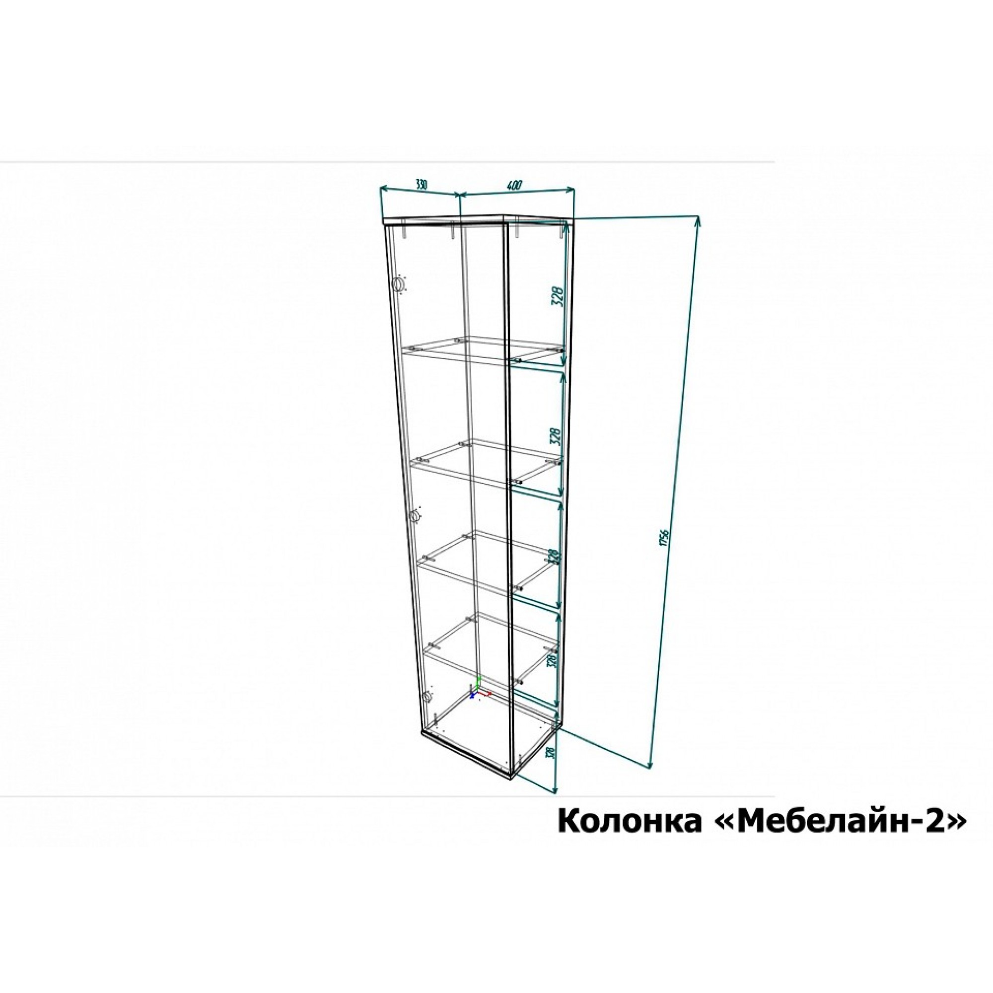 Шкаф-витрина Мебелайн-2    MLN_K-MN-002