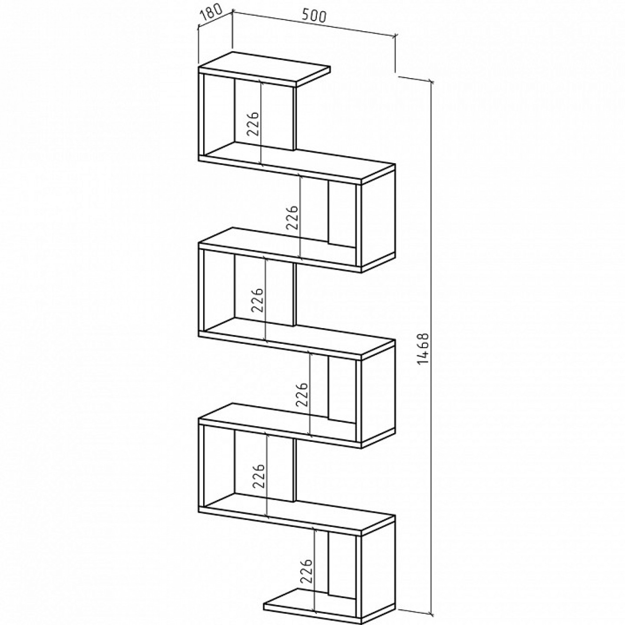 Полка книжная Грейс-3    MAS_PNG-3-BEL