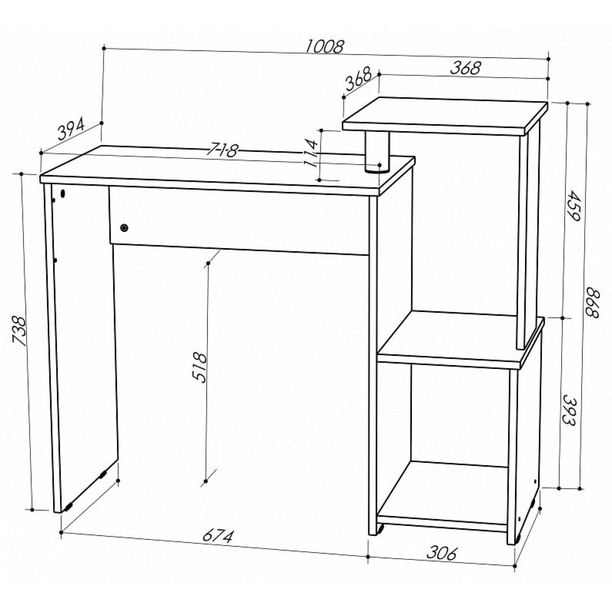 Стол письменный Джаз 30    JZZ_Dzhaz-30B