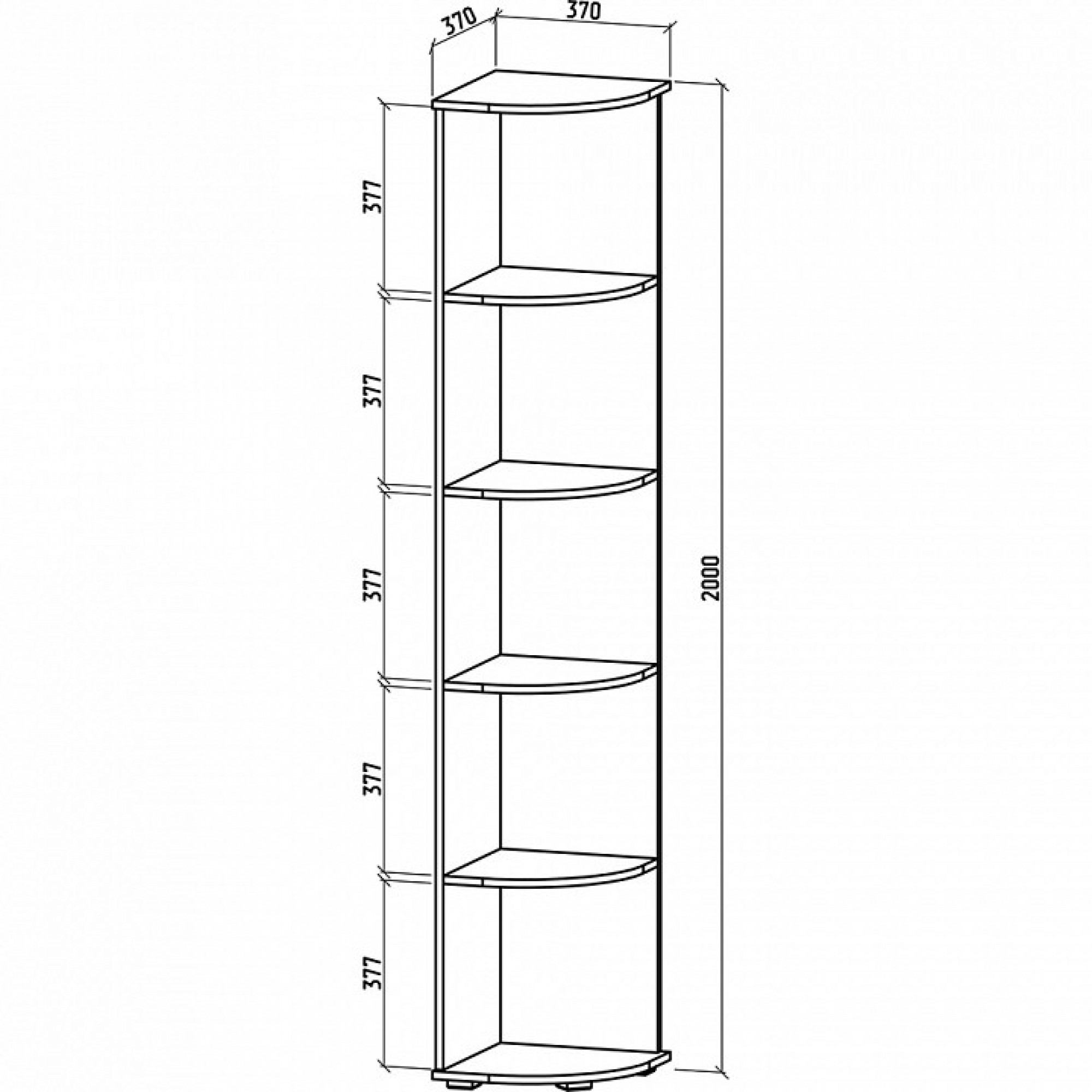 Стеллаж-колонка Тунис-1    MAS_UTT-1-DSB