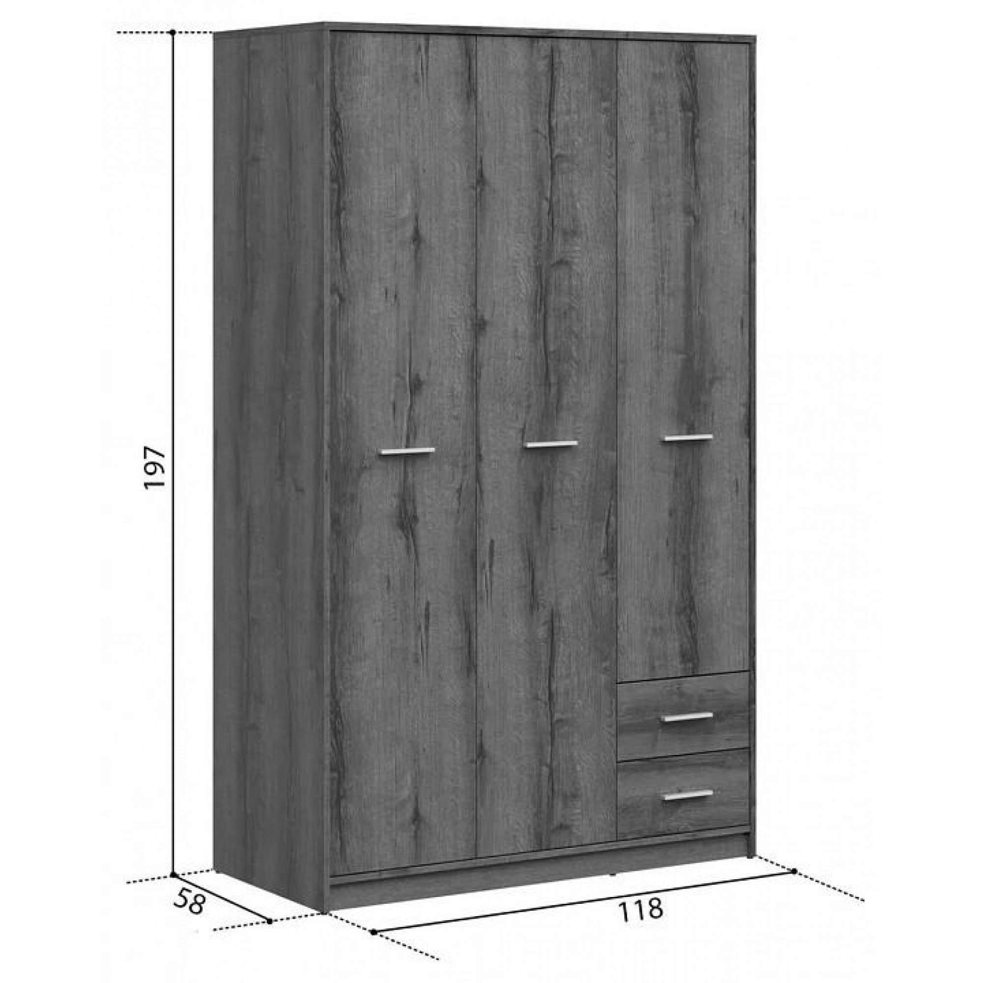 Шкаф платяной Непо SZF3D2S    BRW_UT-70039464