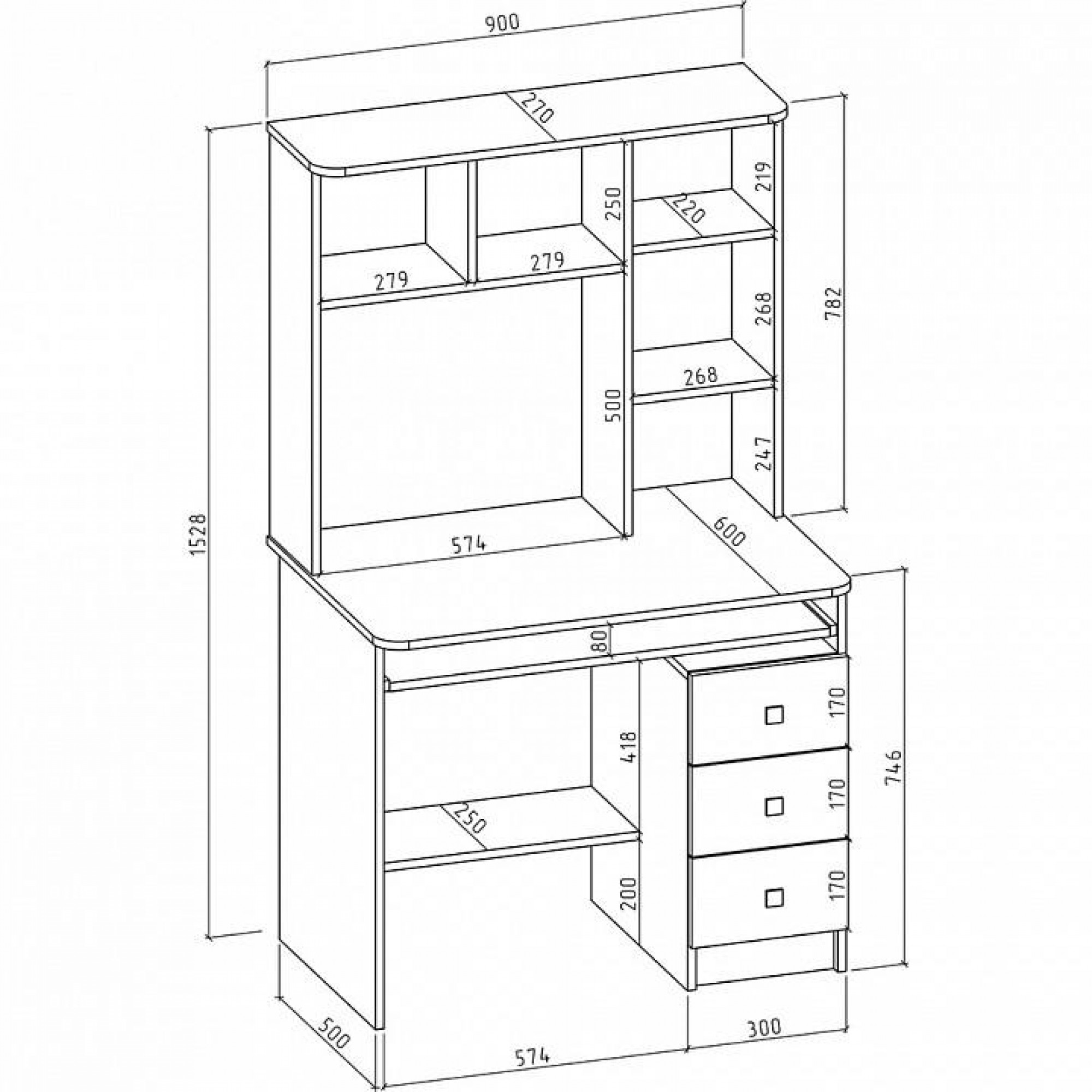 Стол компьютерный Бостон-11    MAS_KSB-11-BEL