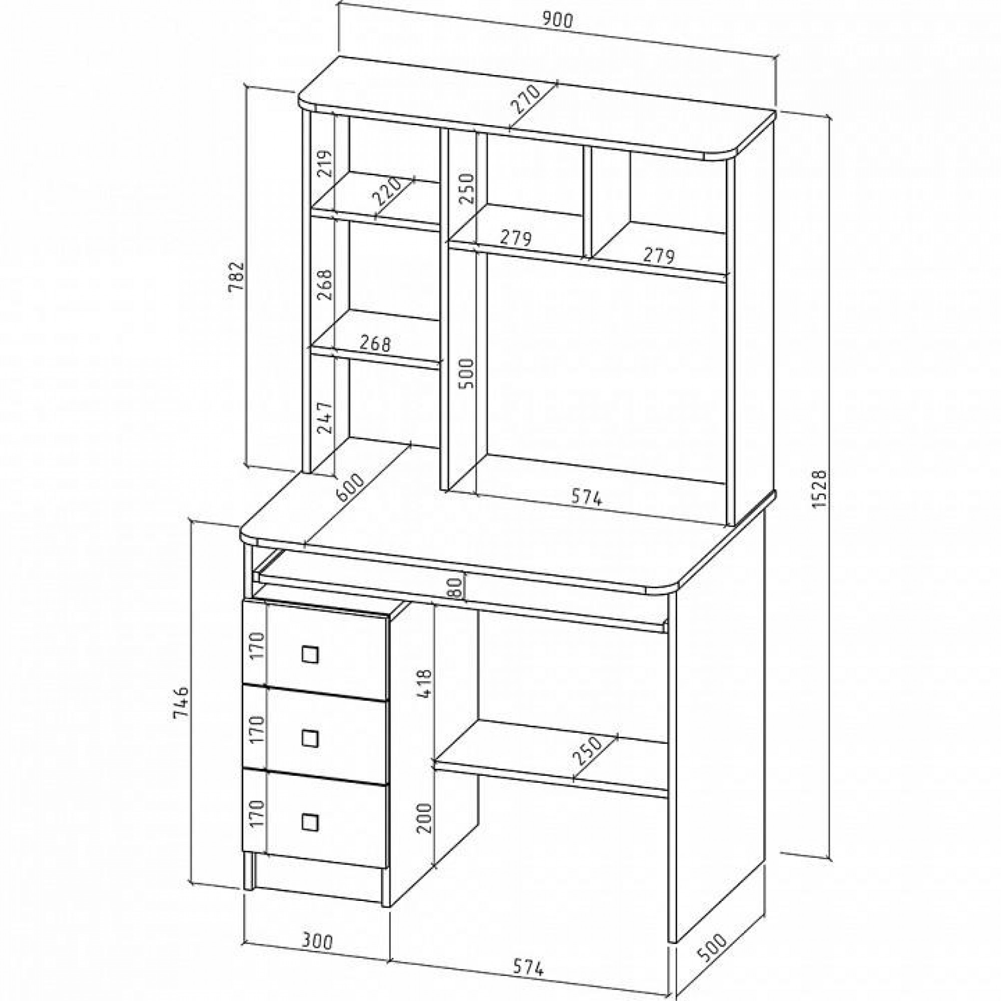 Стол компьютерный Бостон-12    MAS_KSB-12-DS