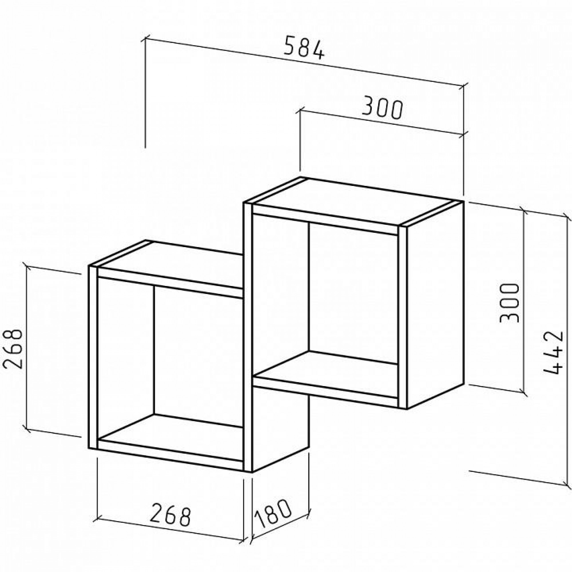 Полка книжная Флэш-1    MAS_PNFL-1-BEL