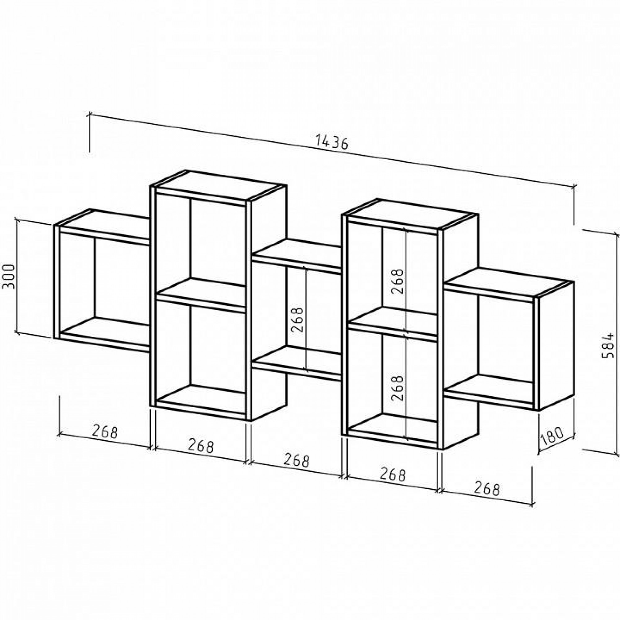 Полка книжная Флэш-13    MAS_PNFL-13-DZ