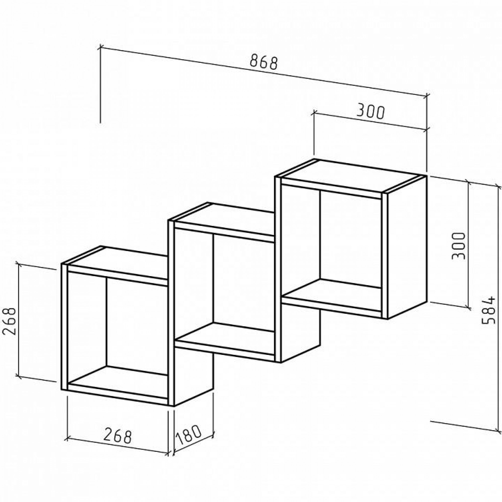 Полка книжная Флэш-2    MAS_PNFL-2-BEL