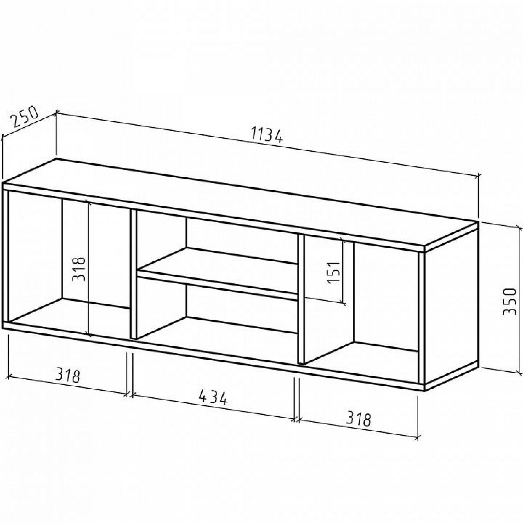 Полка книжная Лаки-2    MAS_PNLA-2-DM