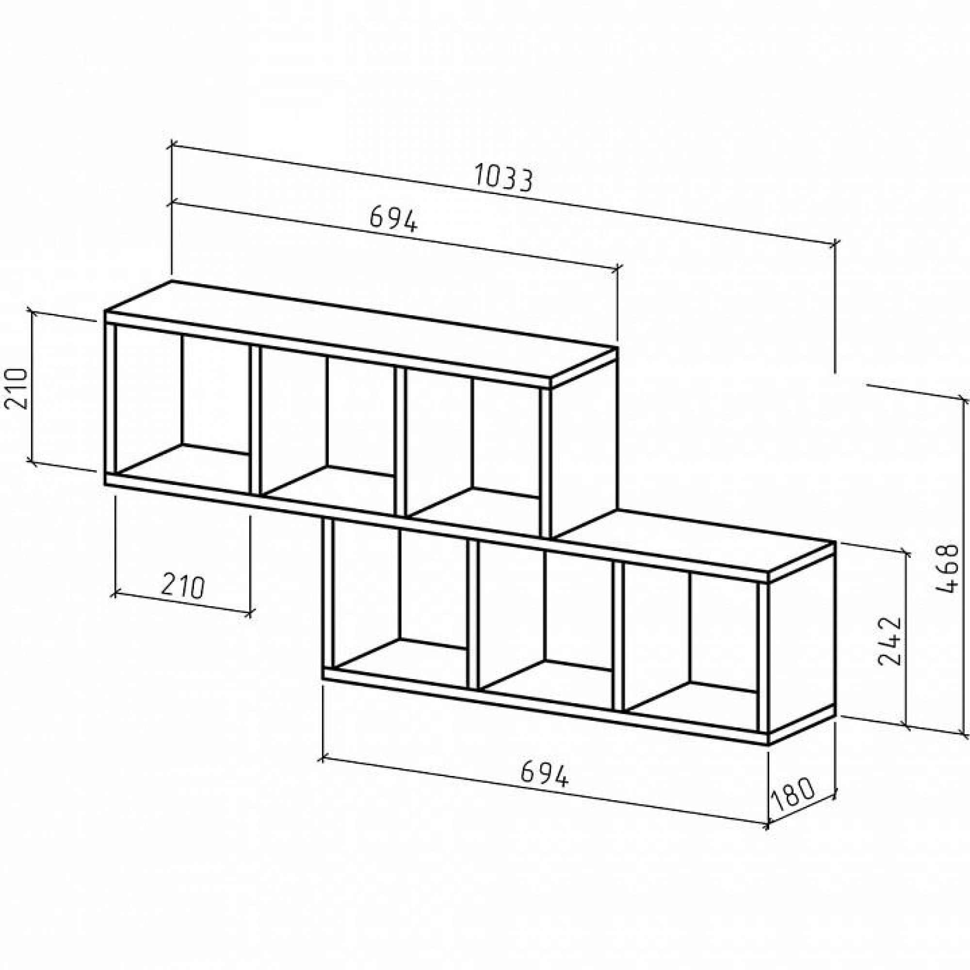 Полка книжная Вайс-4    MAS_PNV-4-DM