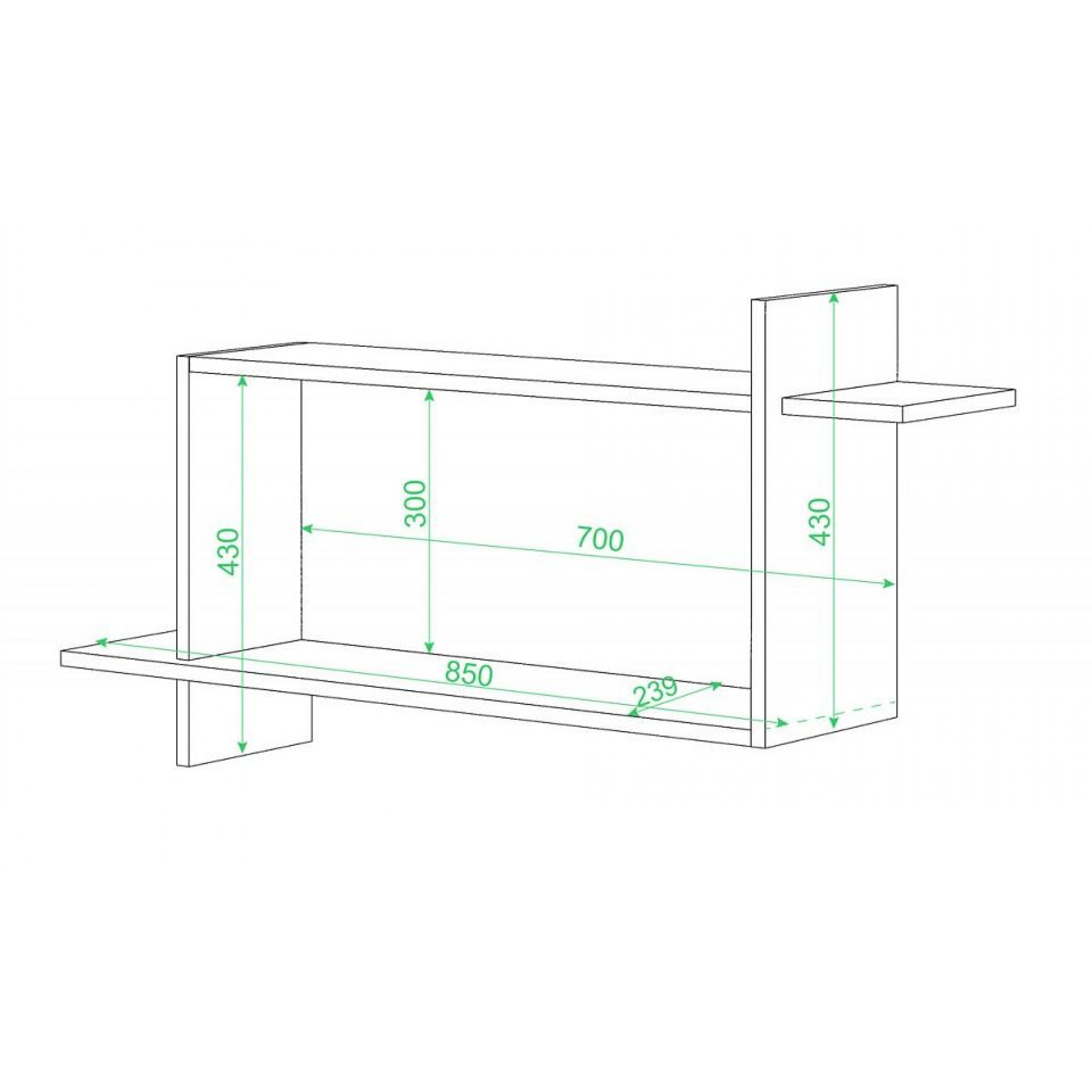 Полка книжная Домино ПК-16    MER_PK-16_SHBE