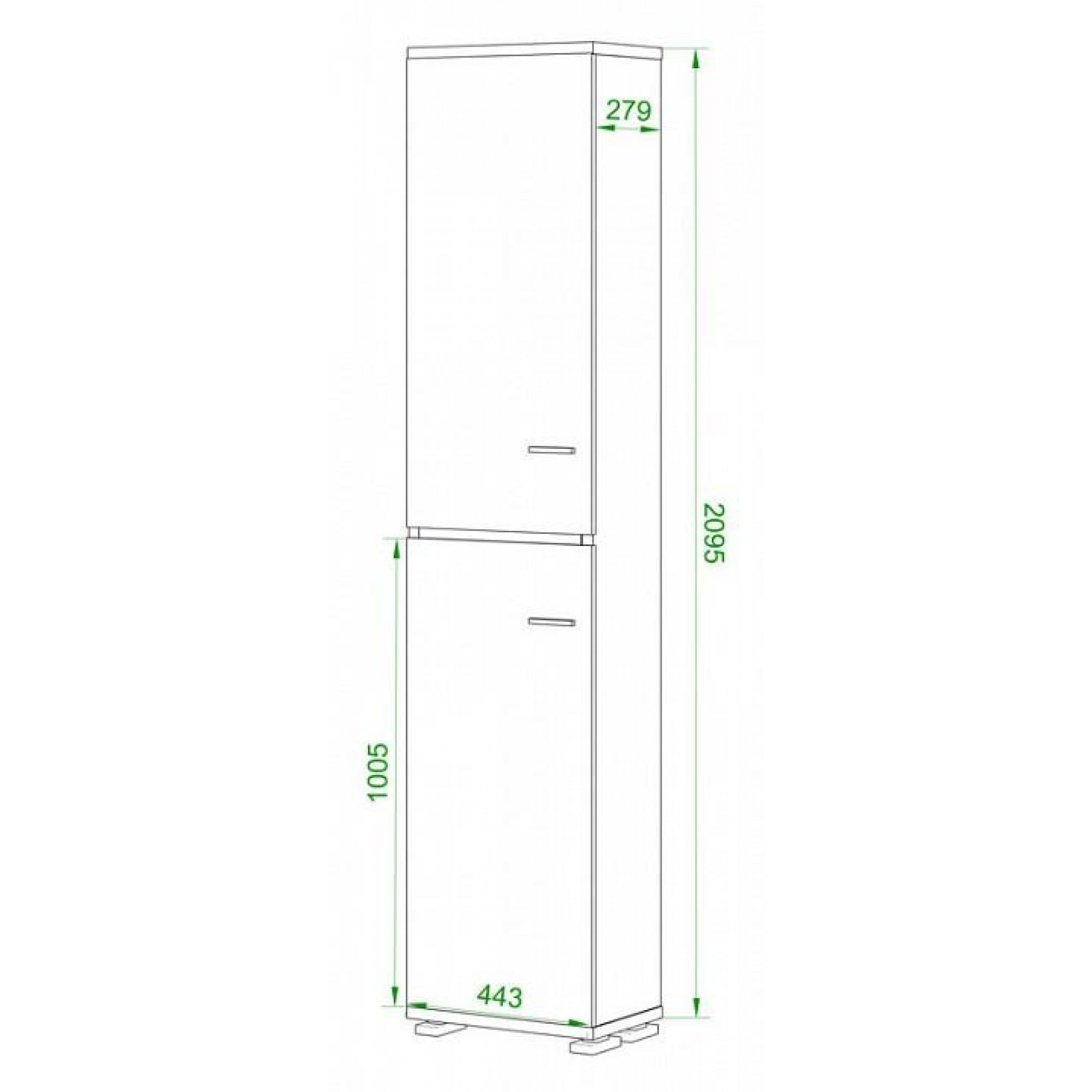 Шкаф книжный Домино ПУ-20-3    MER_PU-20-3_SHK