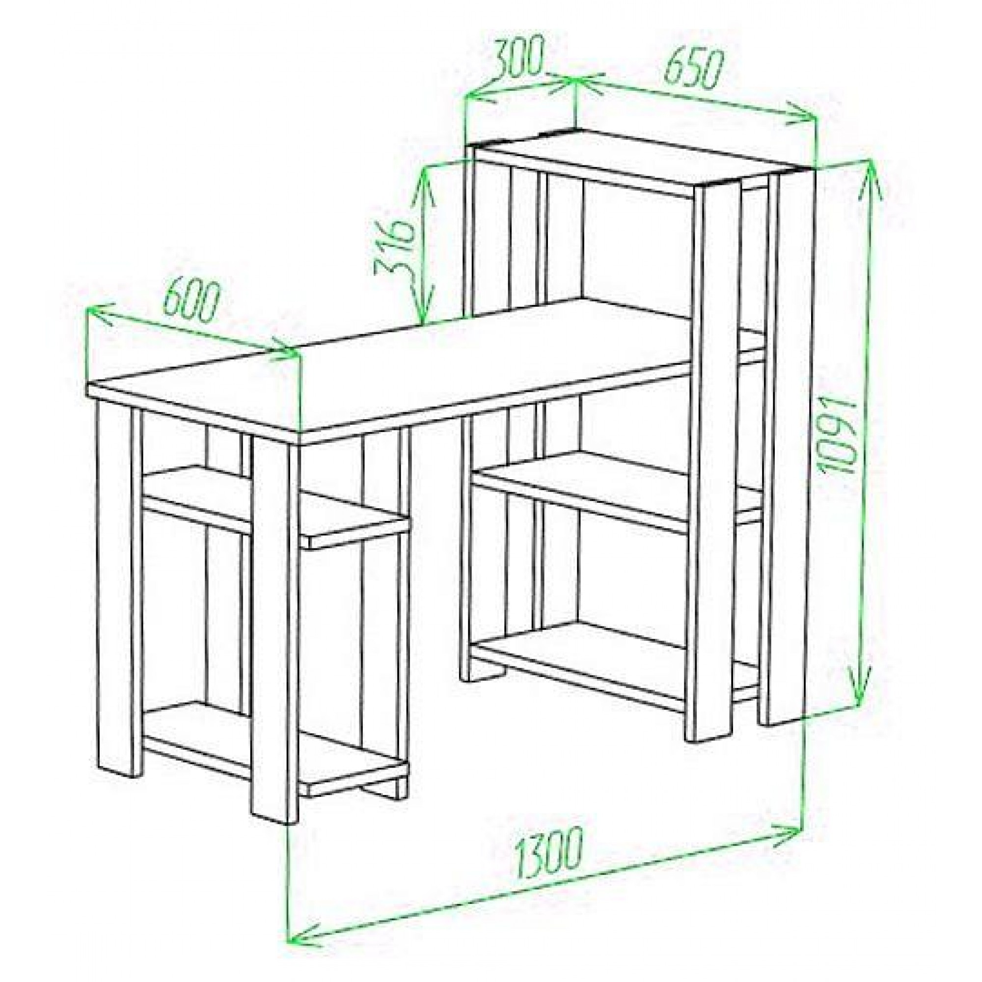 Стол компьютерный Slim СТН-110/130    MER_STN-110-130_KSH_CH