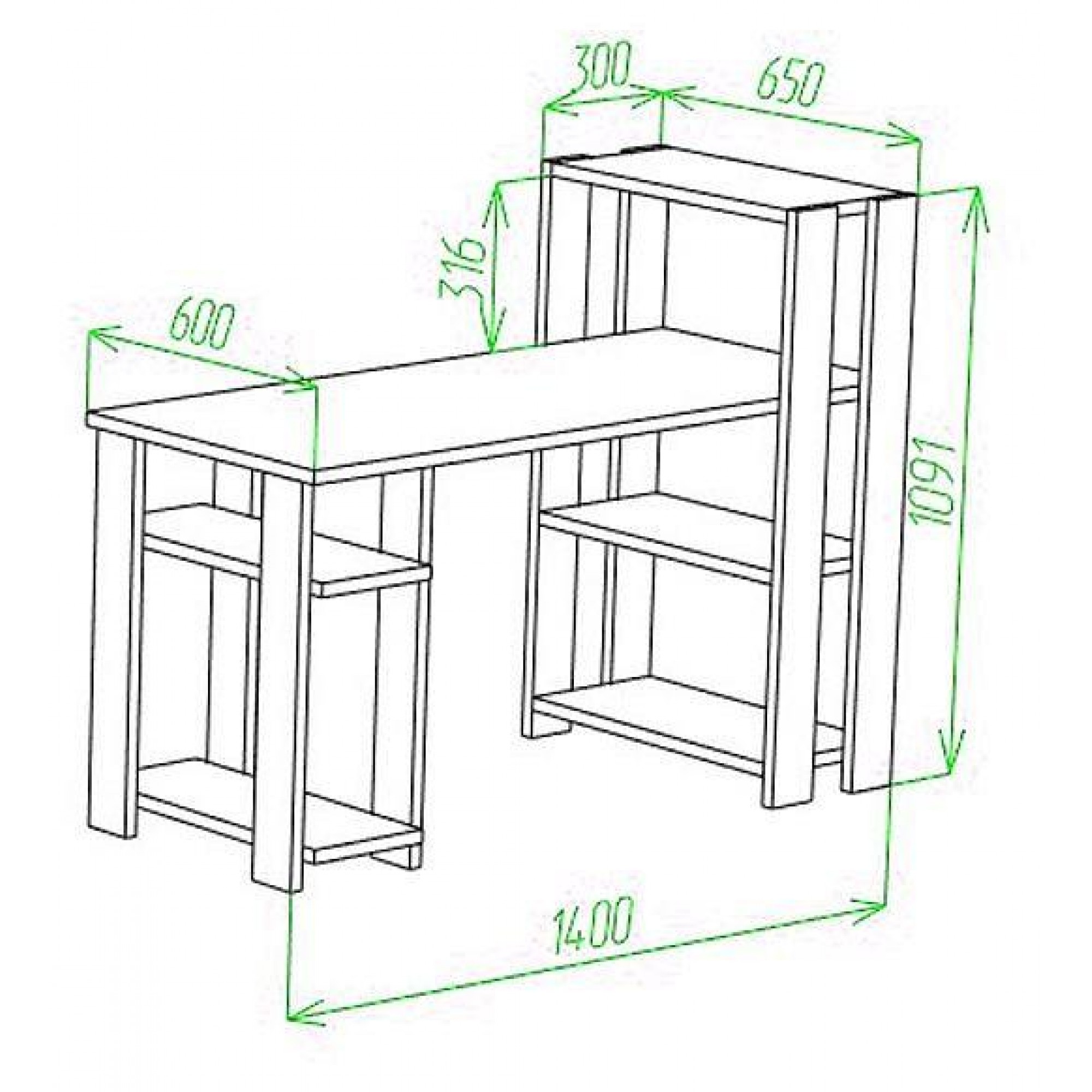 Стол компьютерный Slim СТН-110/140    MER_STN-110-140_KSH_CH