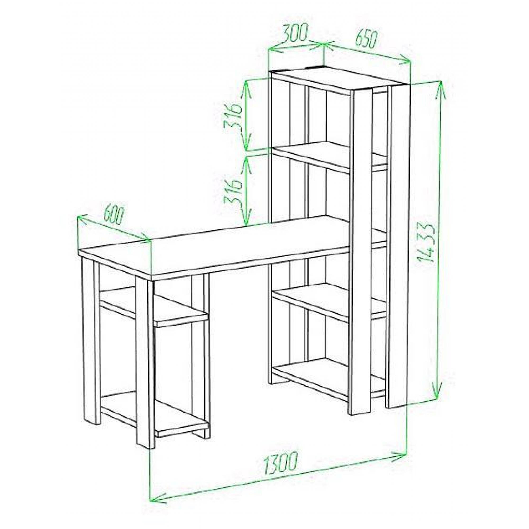 Стол компьютерный Slim СТН-145/130    MER_STN-145-130_KSH_CH