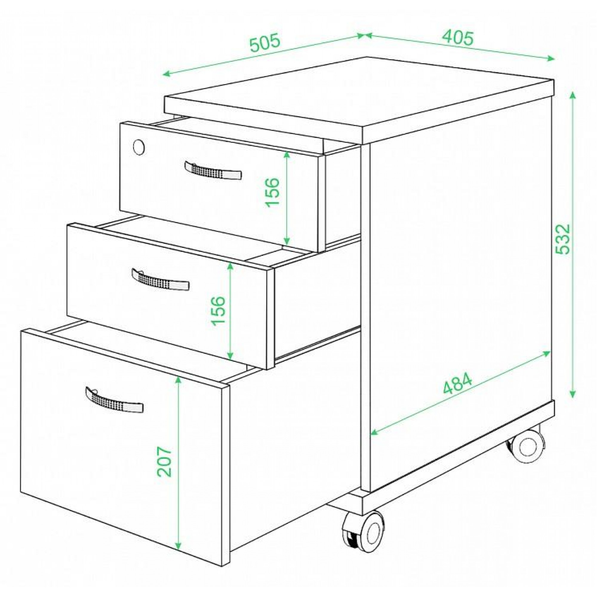 Тумбочка Домино ТС-2    MER_TS-2_SHK