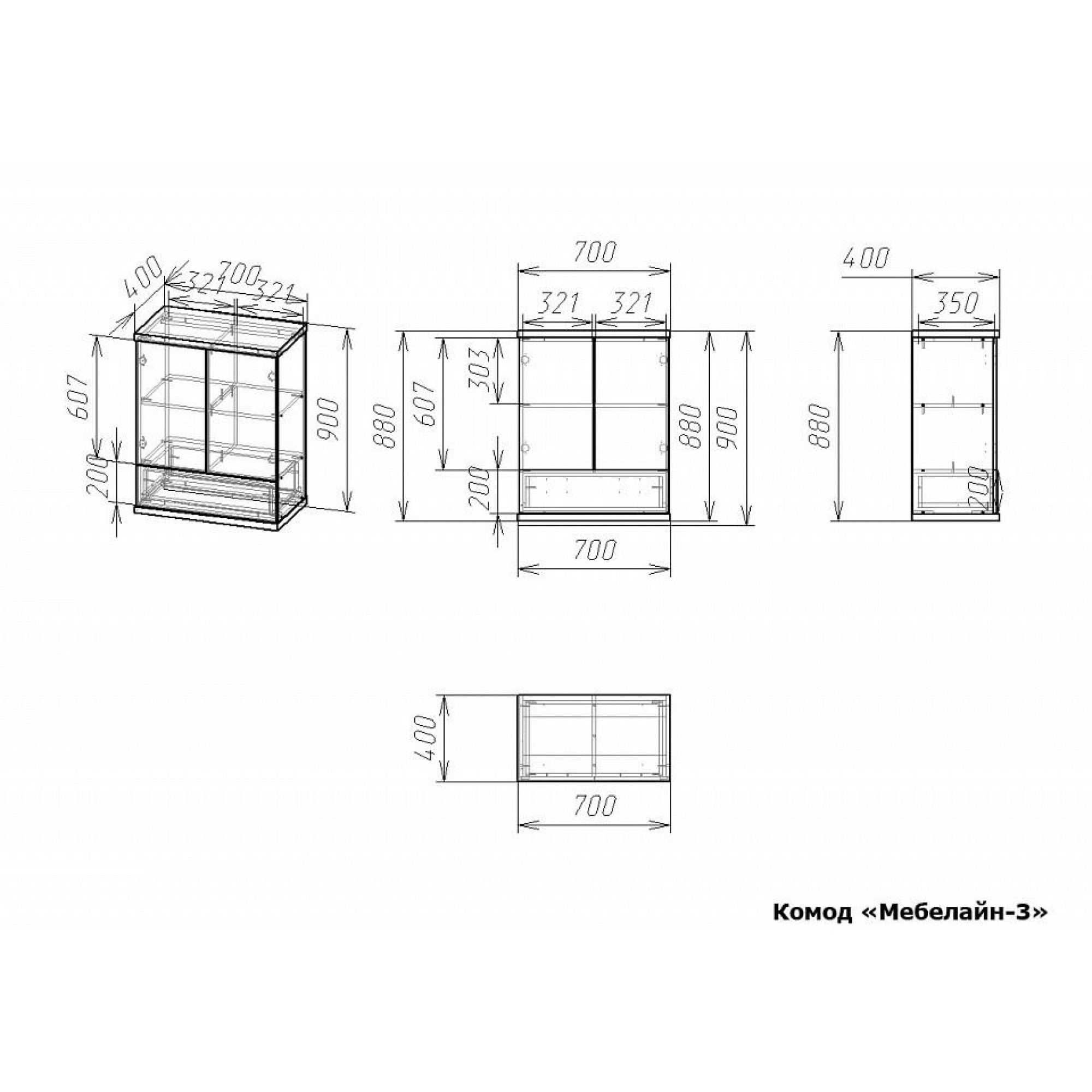 Комод Мебелайн-3    MLN_Kd-MN-003