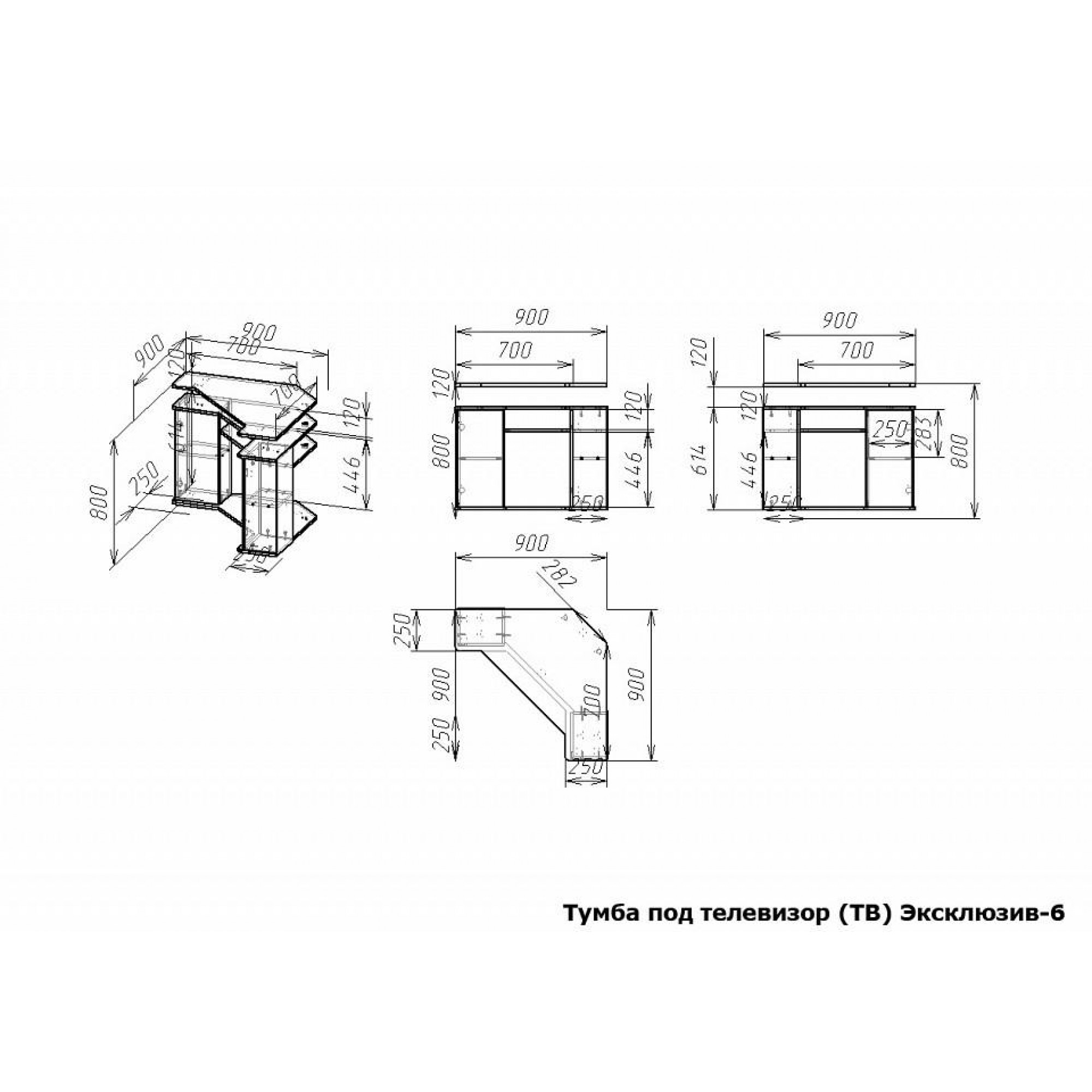 Тумба под ТВ Эксклюзив-6    MLN_TV-MN-006