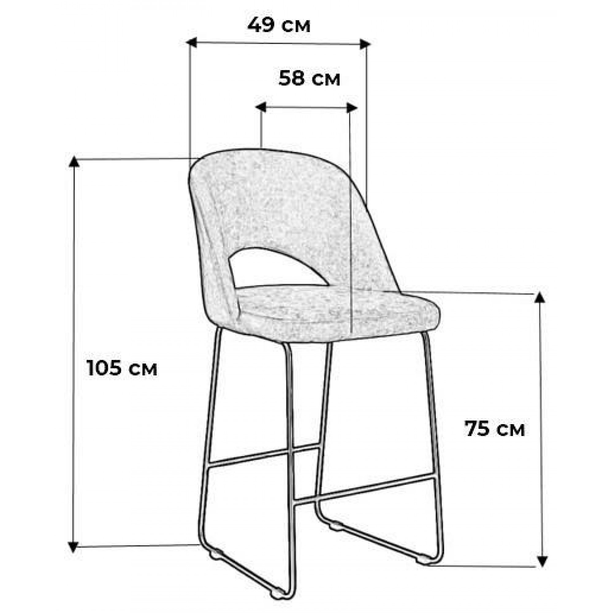 Стул барный Lars    RST_4101204h_Braun_BAR