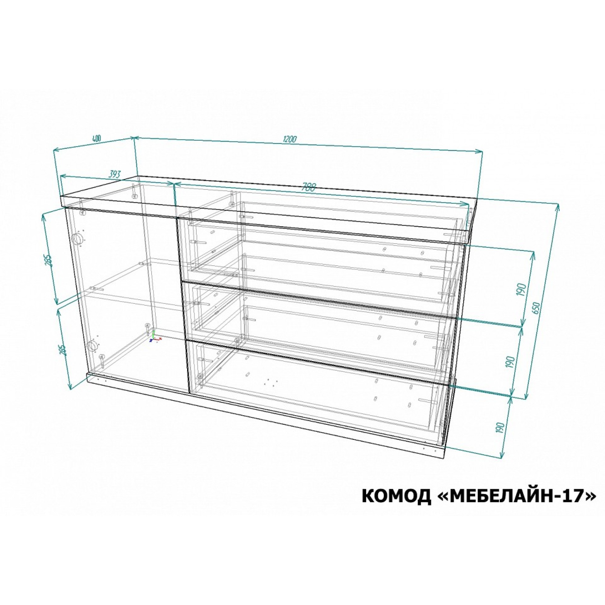 Комод Мебелайн-17    MLN_Kd-MN-017