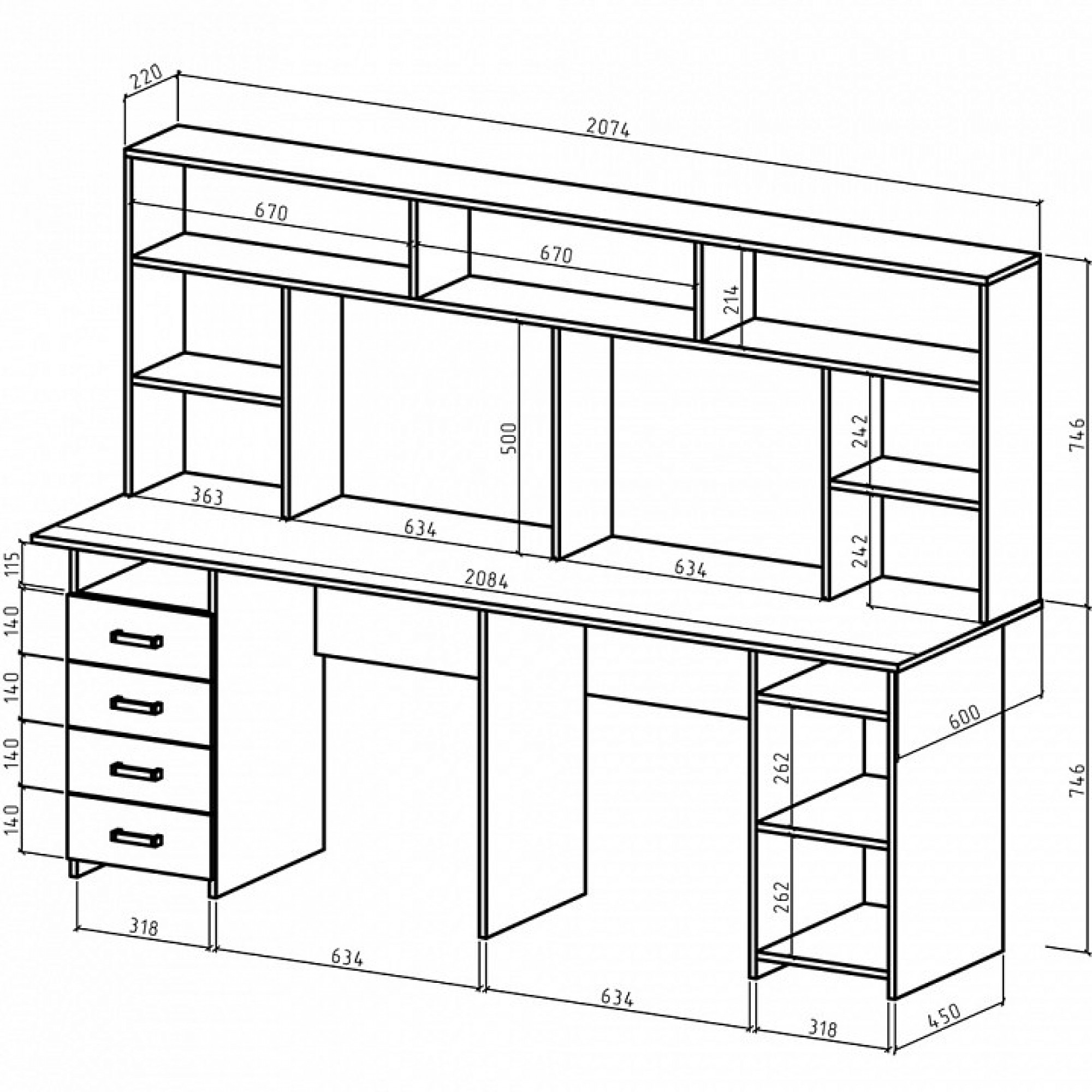 Стол компьютерный Лайт-14 СН    MAS_PSLT-14-SN-DSB