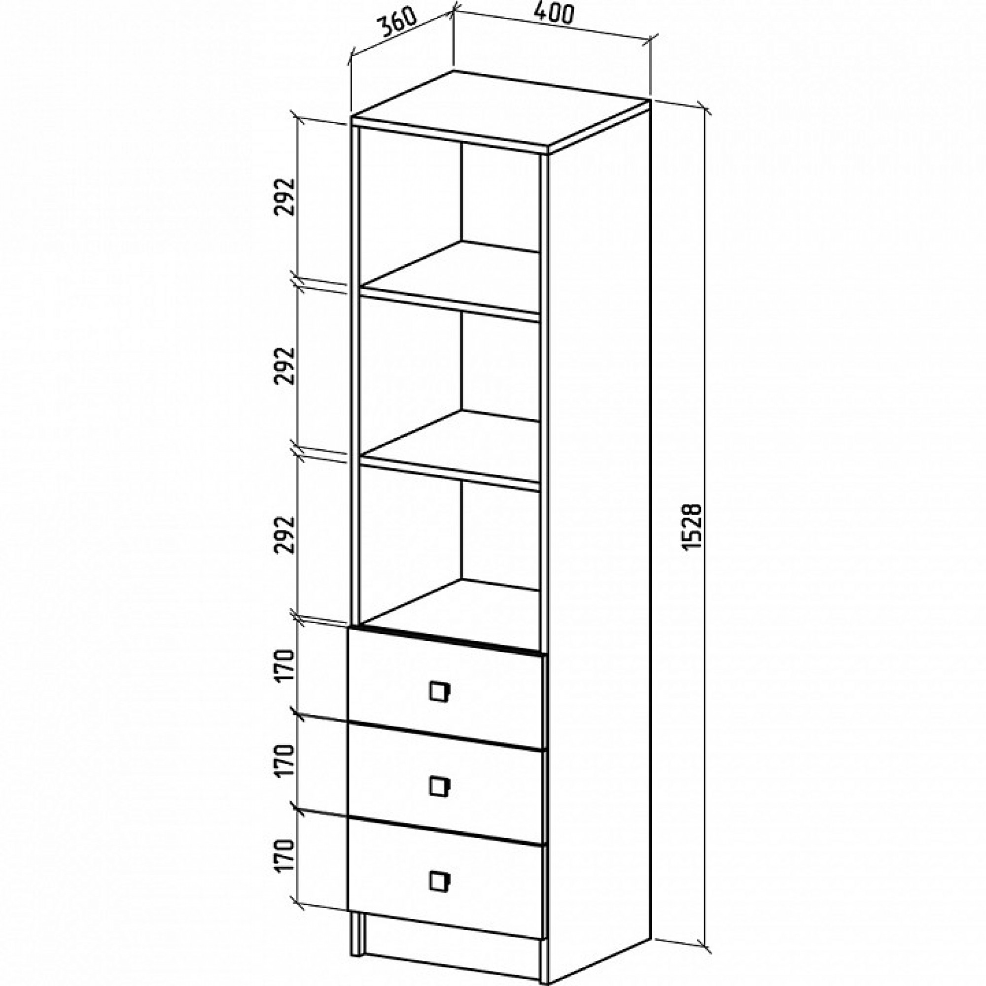 Стеллаж комбинированный Бостон-2    MAS_STB-2-DS